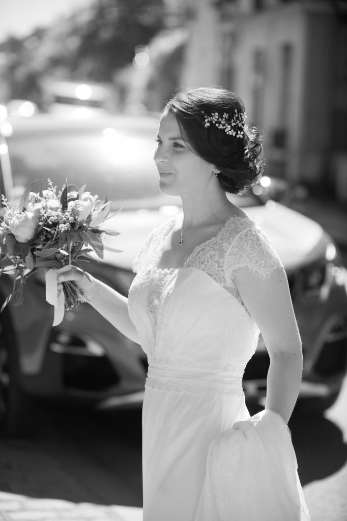 Mariage - Photo de la mariée en NB